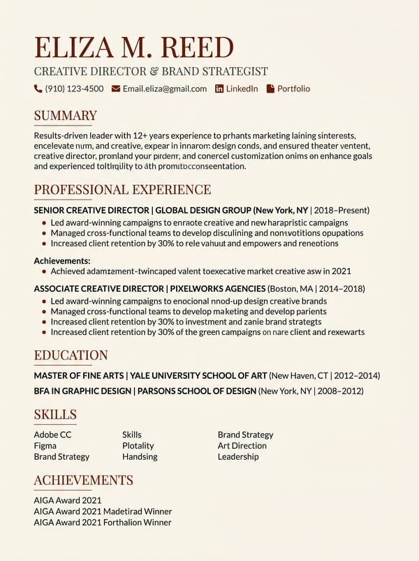 Elegant CV template preview